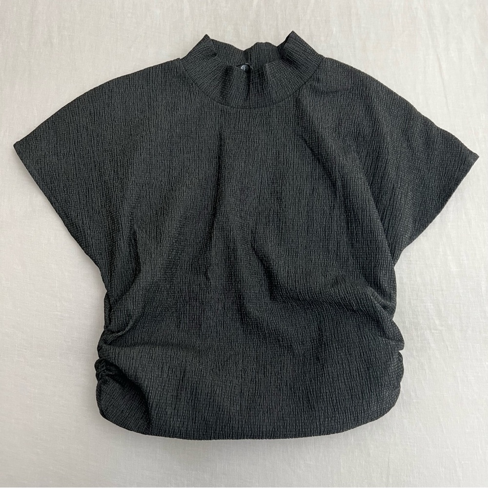 Zara dark grey and black ruched top